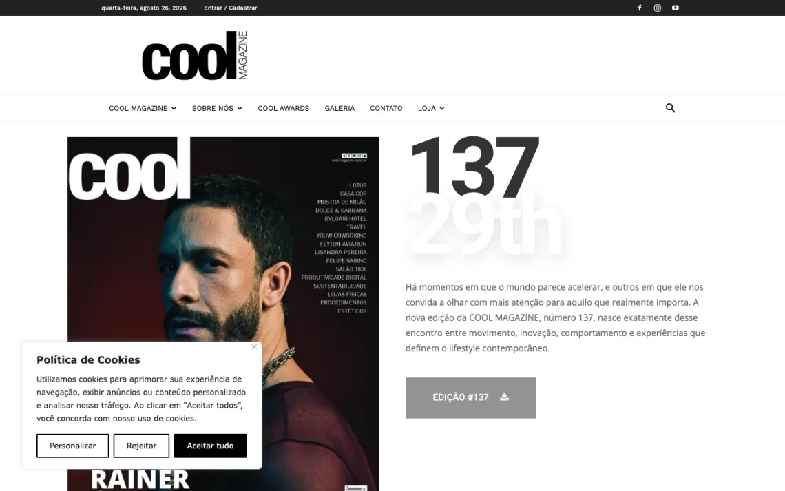 Site da Cool Magazine